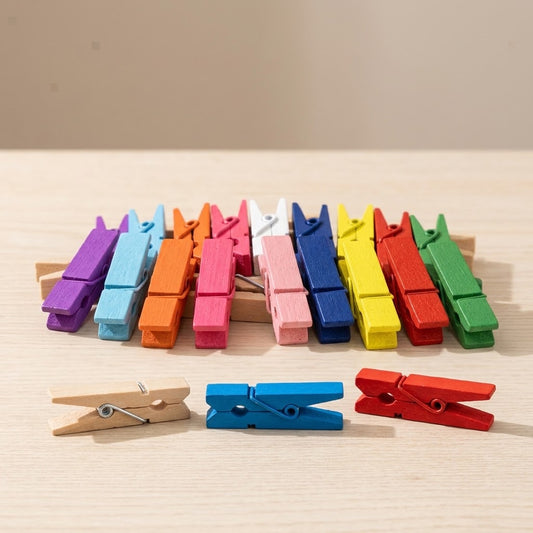 Mini Natural Wooden Photo Clips