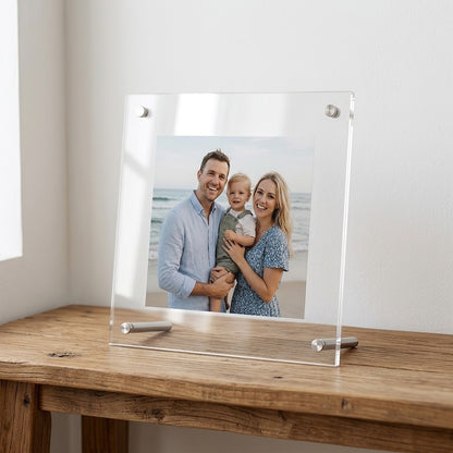 Crystal-Clear Acrylic Tabletop Photo Frame