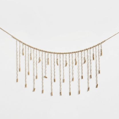Beaded Rope Hanging Photo Display with Clips