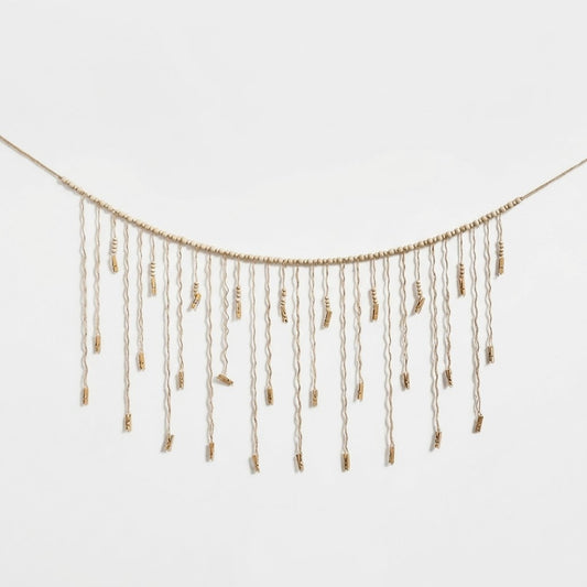 Beaded Rope Hanging Photo Display with Clips