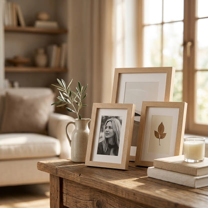 Minimalist Wooden Tabletop & Wall Photo Frame