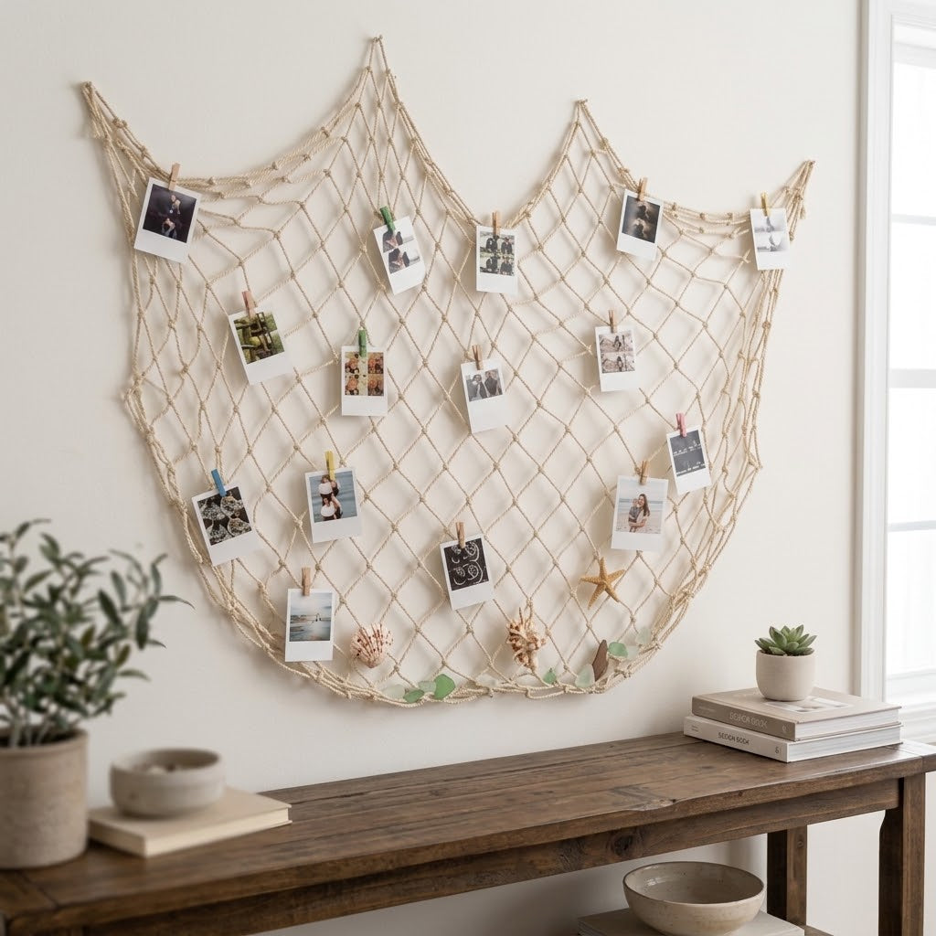 Mediterranean Rope Net Photo Wall Display