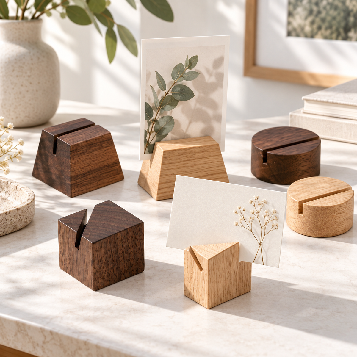 Walnut Wood Postcard & Photo Display Holder