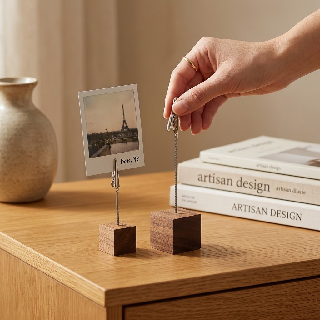 Wooden Alligator Clip Photo & Note Holder