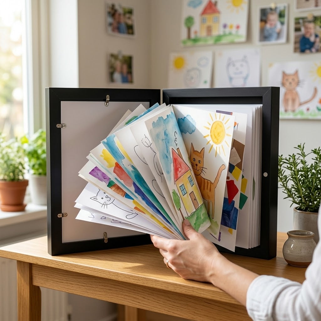 Kids Art Flip-Front Storage Display Frame