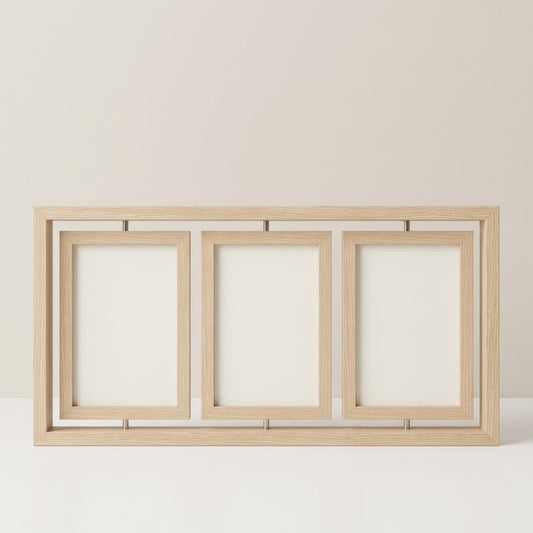 Rotating Double-Sided Wooden Photo Display