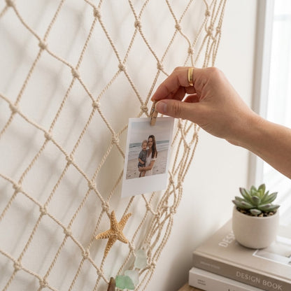 Mediterranean Rope Net Photo Wall Display