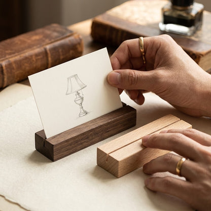 Wooden Card & Photo Display Base