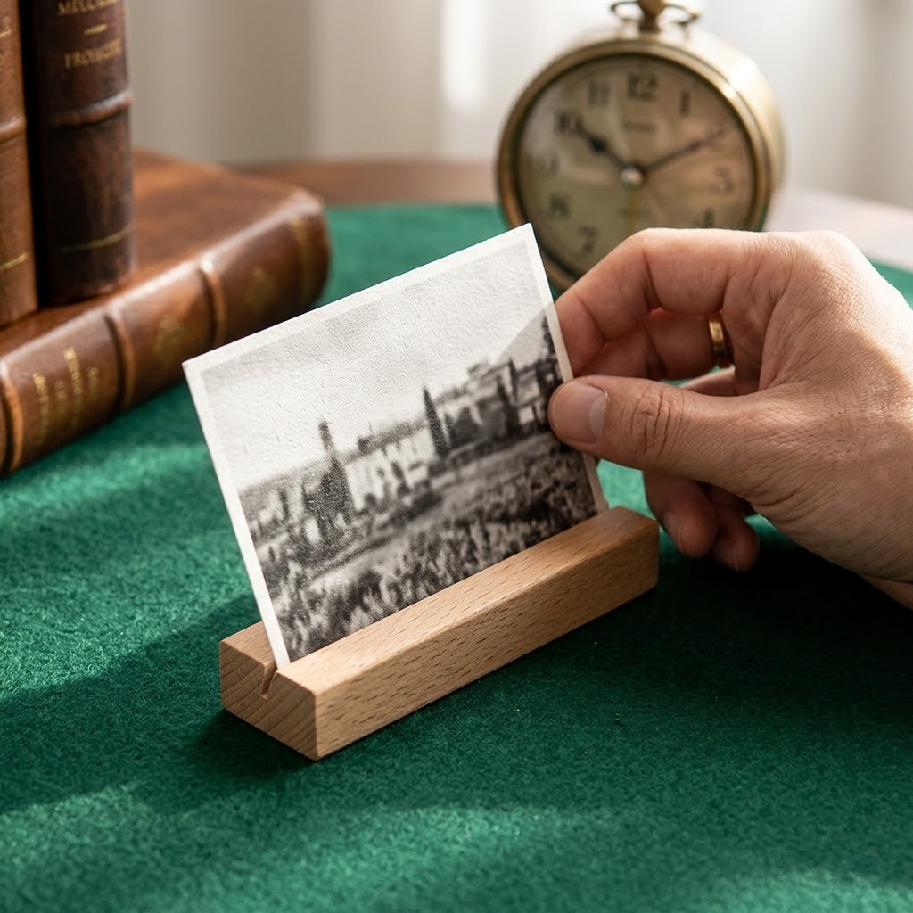Wooden Card & Photo Display Base